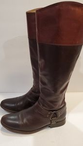 Frye gorgeous 2 tone two womens size 9.5 high boots riding style boot